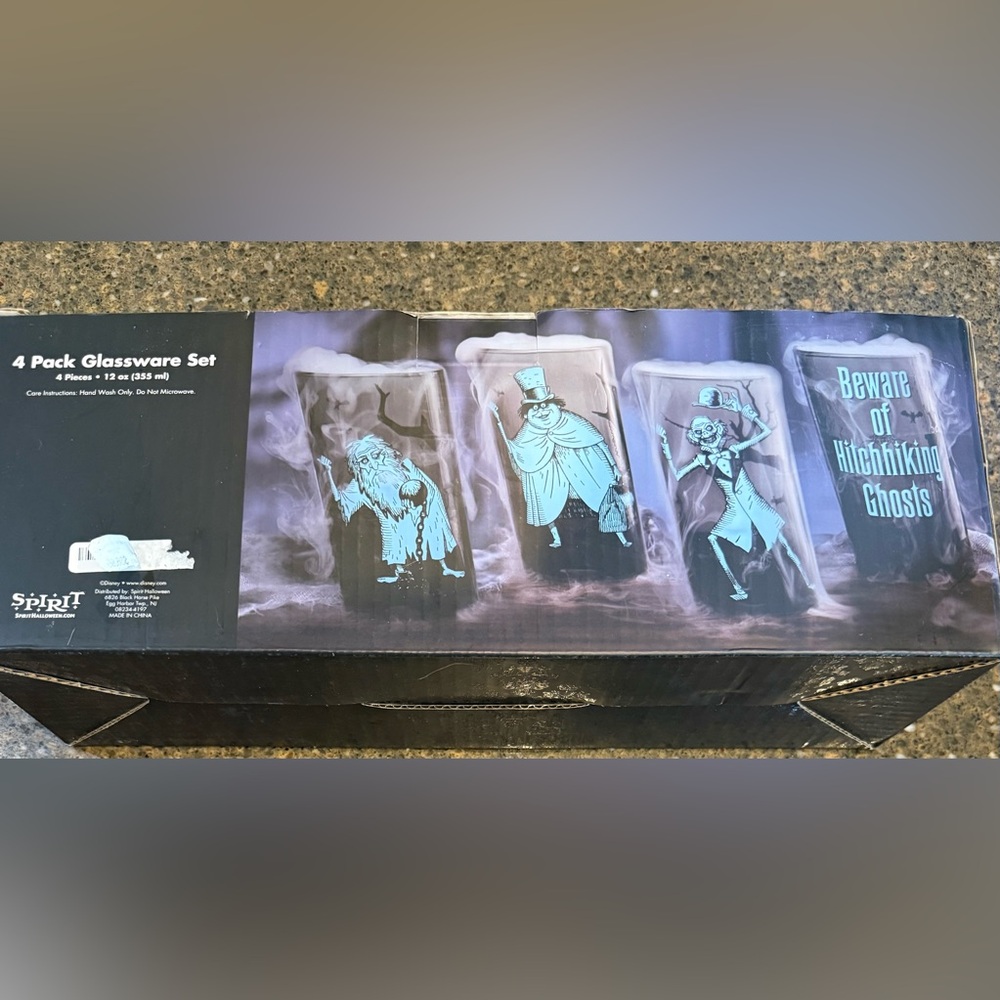 Disney Haunted Mansion "Hitchhiking Ghosts" Collector's Glass 4-Pack Set. - Picture 2 of 9
